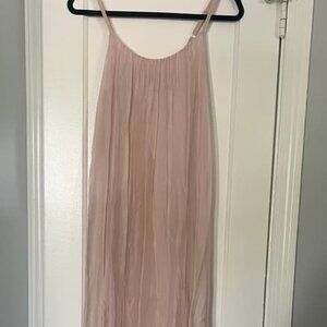 Elegant pink silk blend long dress